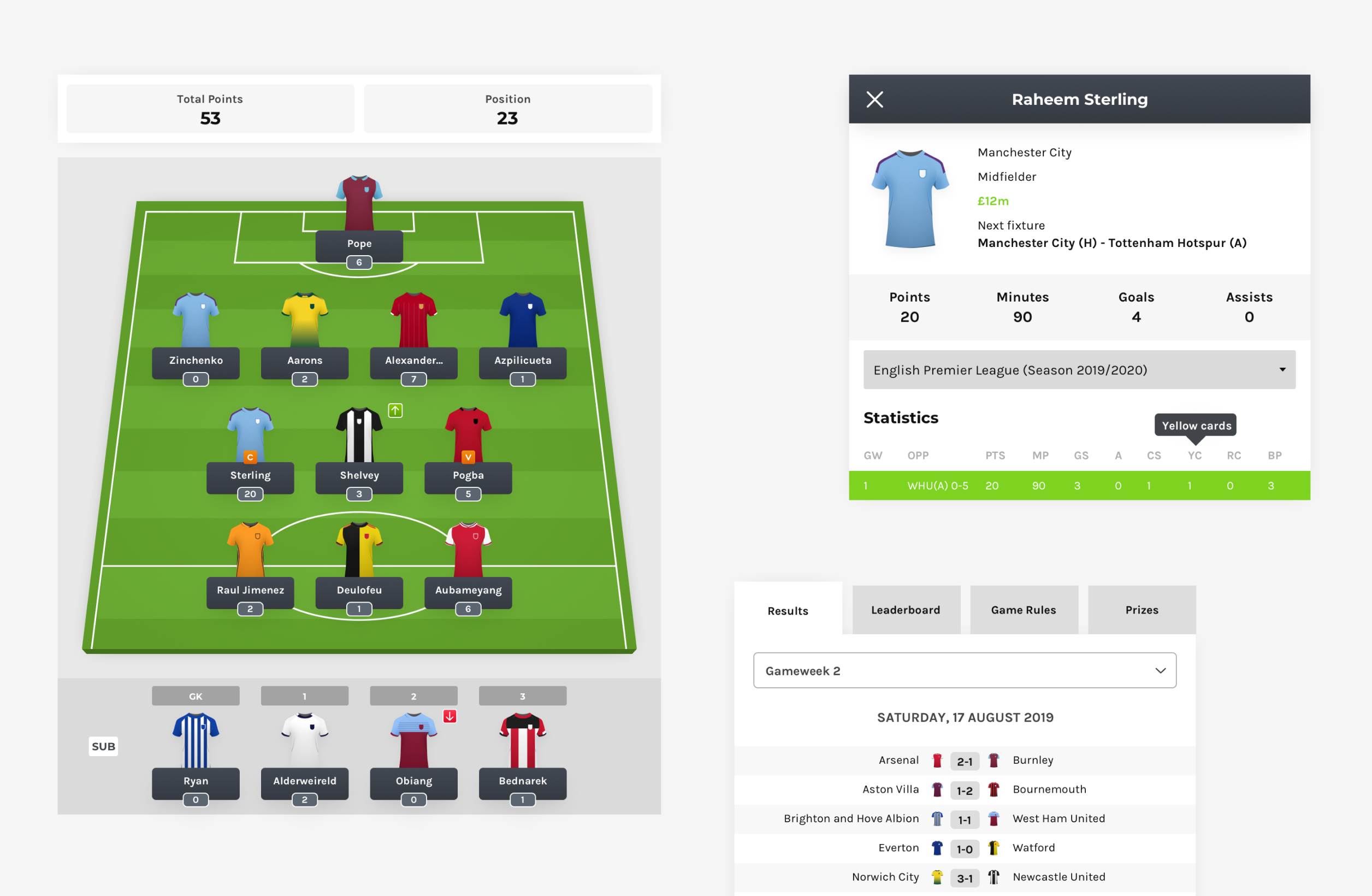 FantasyBet UI components